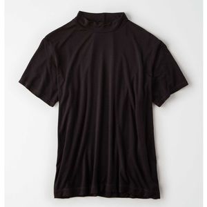 Black mock neck top